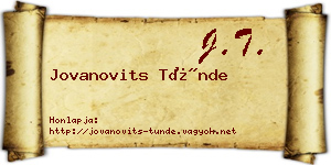Jovanovits Tünde névjegykártya