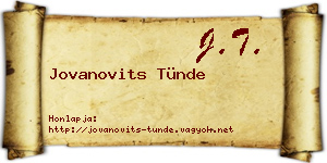 Jovanovits Tünde névjegykártya