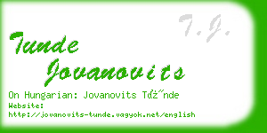 tunde jovanovits business card